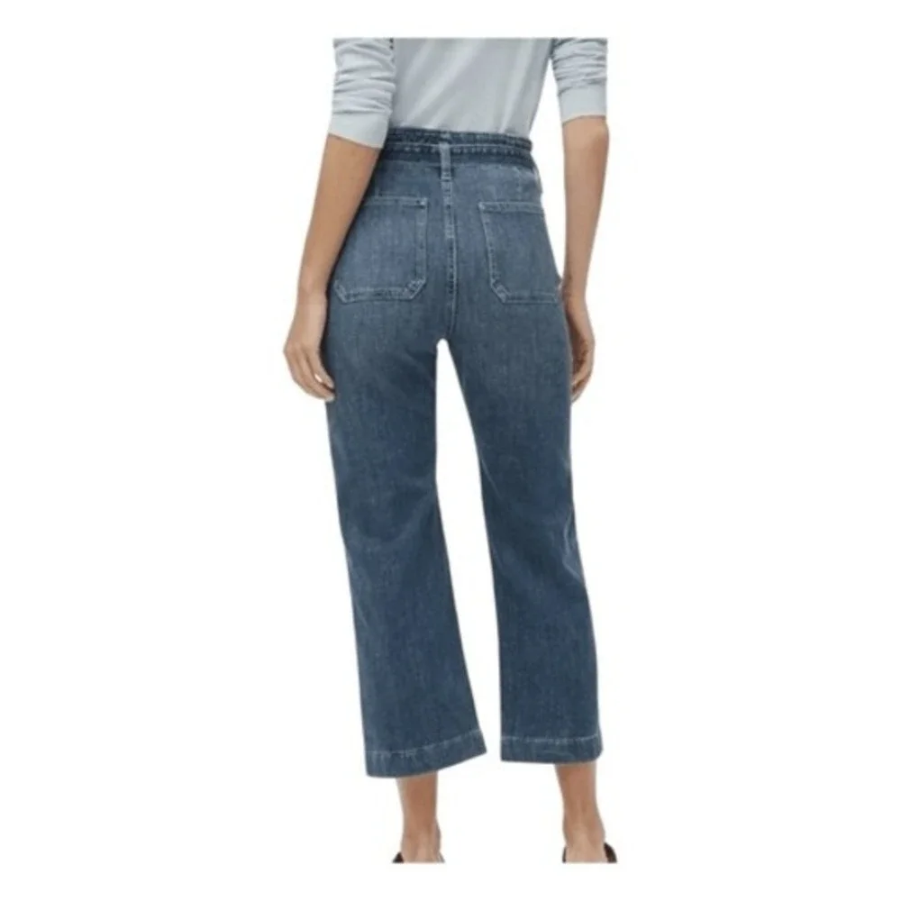 J. Crew‎ Paper-Bag Jean Blue Medium Wash Denim High Rise Cropped 29